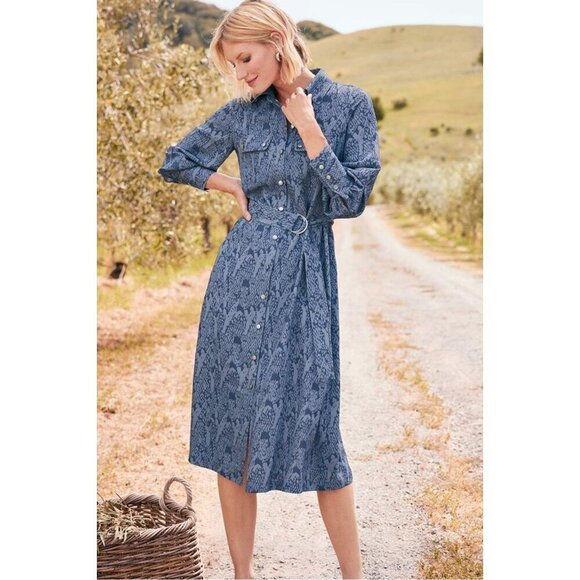 Soft Surroundings Dresses & Skirts - Soft Surroundings Blue Snake Print Irina Dress Size XS